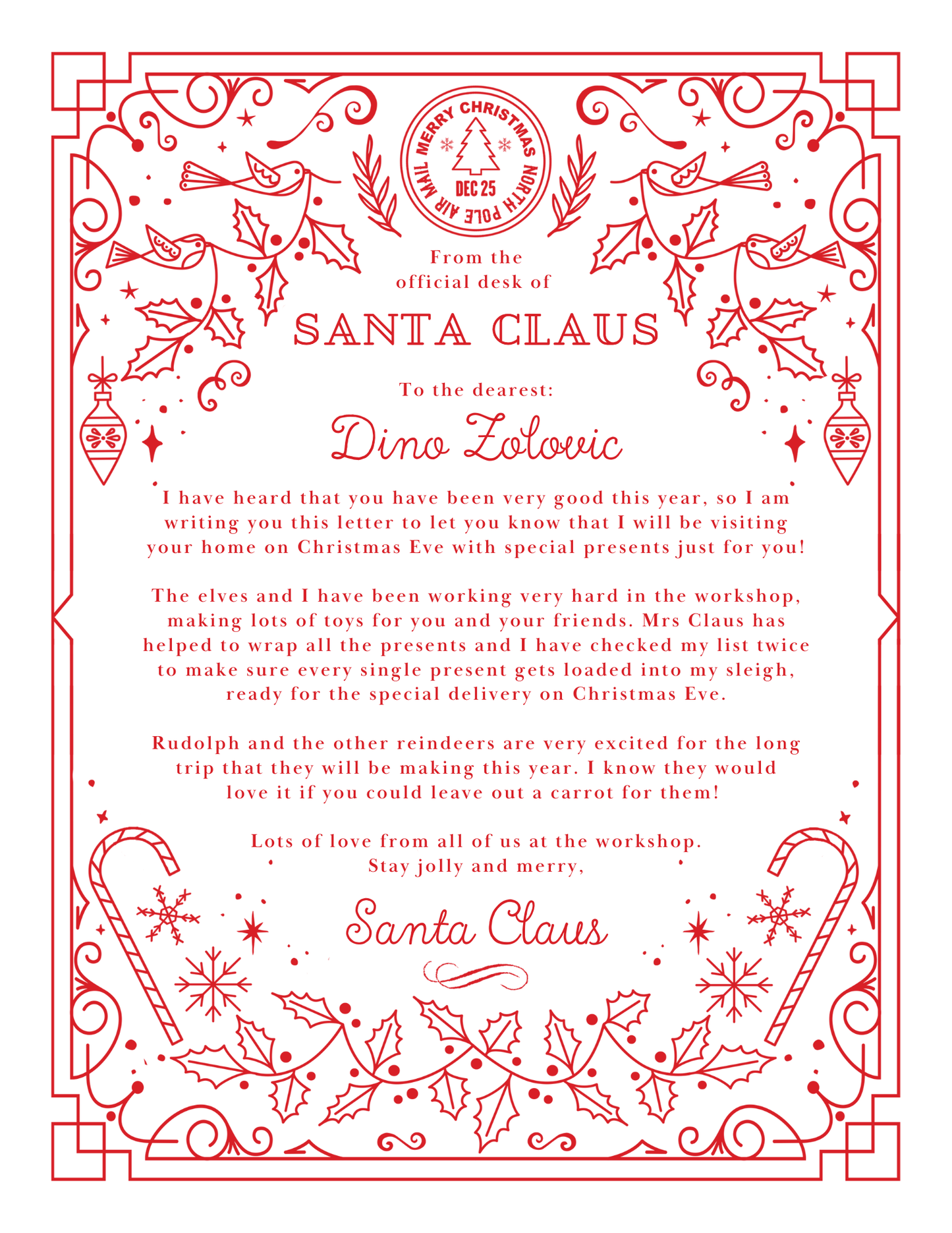 Letter From Santa - Festive Fun