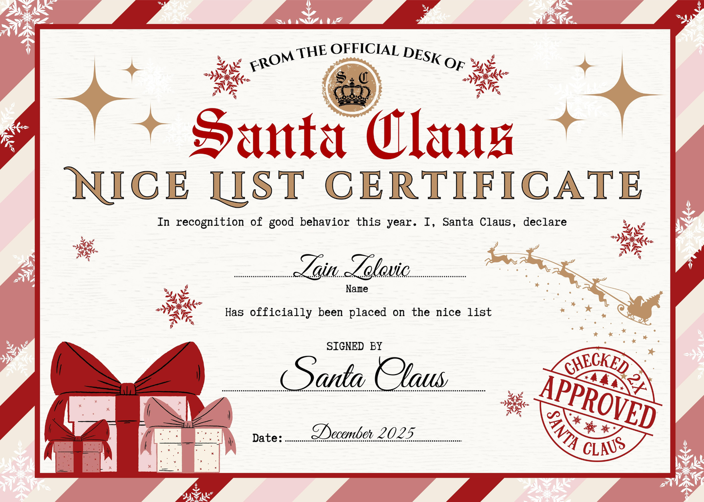 Letter From Santa Package - Red Ribbon Love