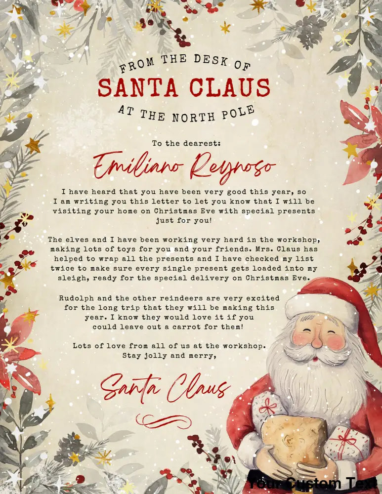 Letter From Santa - Christmas Floral