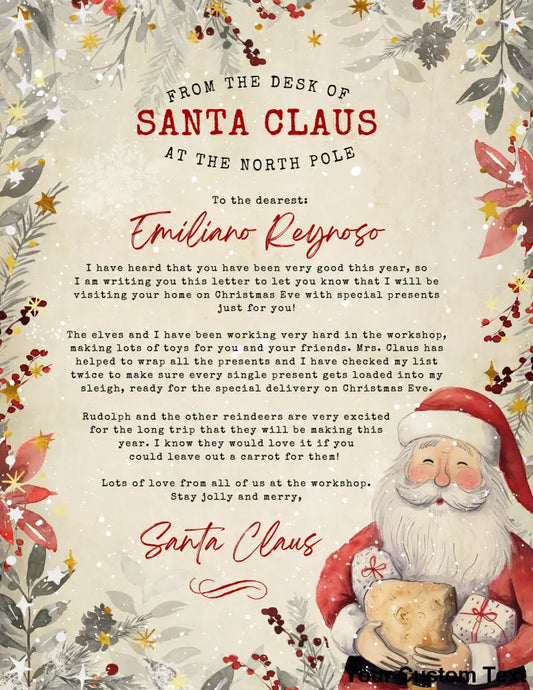 Letter From Santa - Christmas Floral